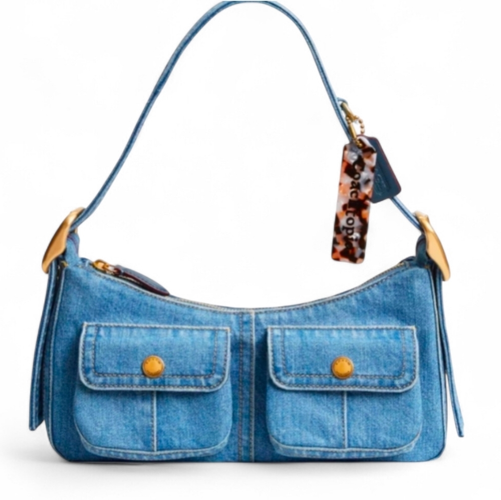 Coach Coachtopia Cargo Shoulder Bag in Upcrafted Denim (CAI00) Rare Sold Out